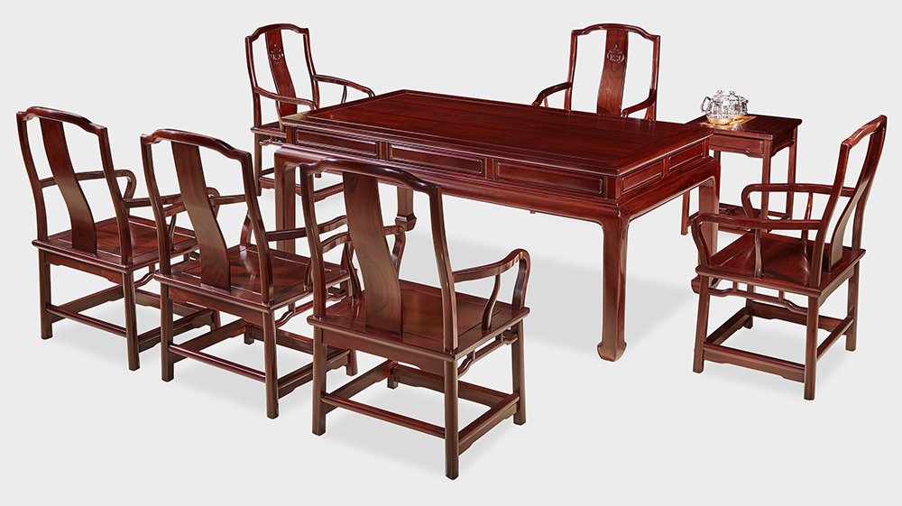 红酸枝180x96x79明式茶台（7件）