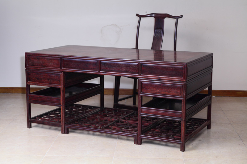 小叶檀168X76X81明式办公台（2件）