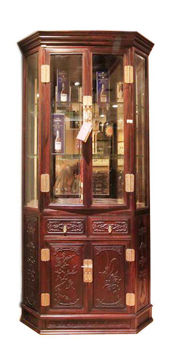 酸枝106x40x203六角酒柜（对）