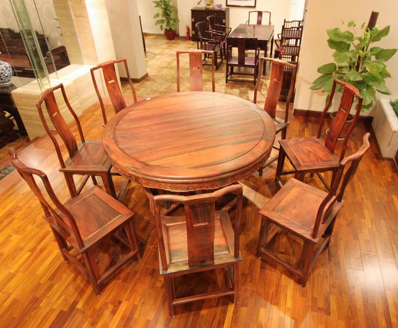 酸枝138x80洋花圆台（9件）