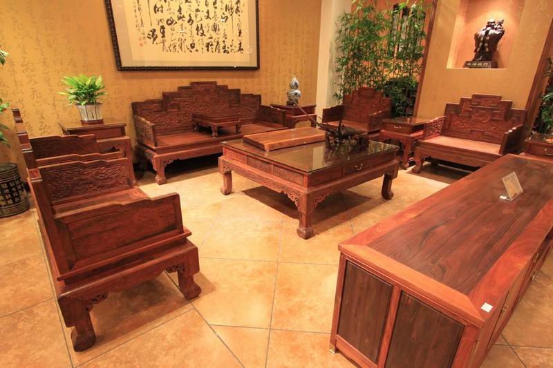 酸枝纹龙沙发（11件）