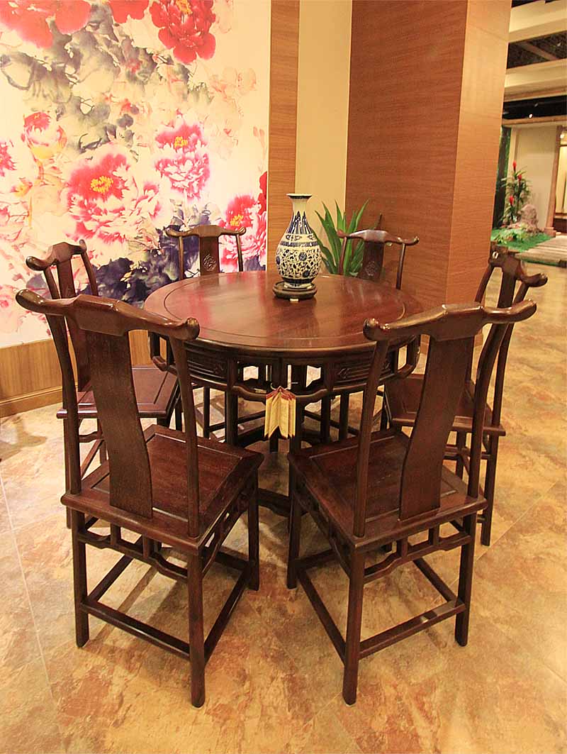 小叶紫檀 120X78明式圆台（7件）