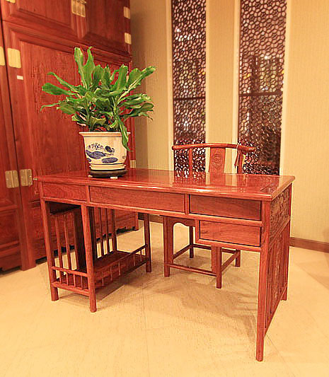 缅甸香花梨138X63X78电脑台（2件）