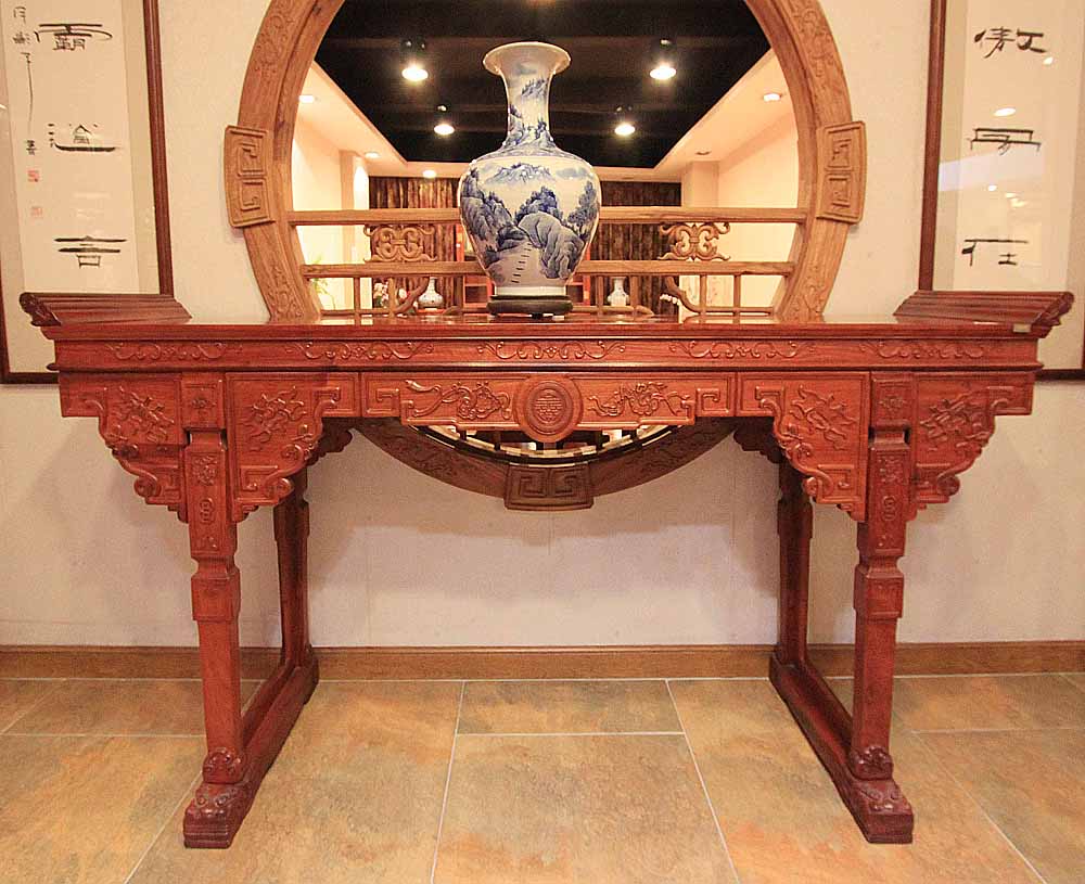 缅甸香花梨208x48x104琴棋书画桥台（张）