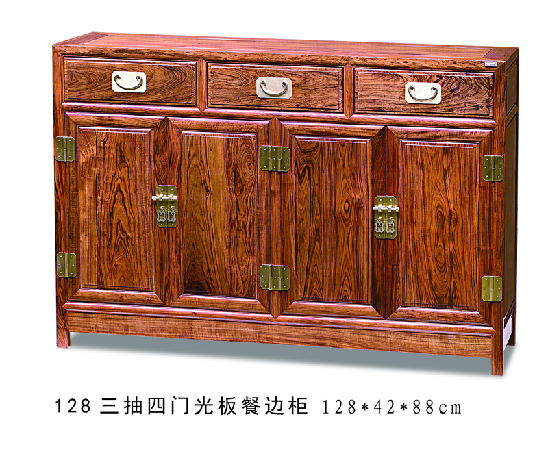 檀香128x42x88三抽四门餐边柜